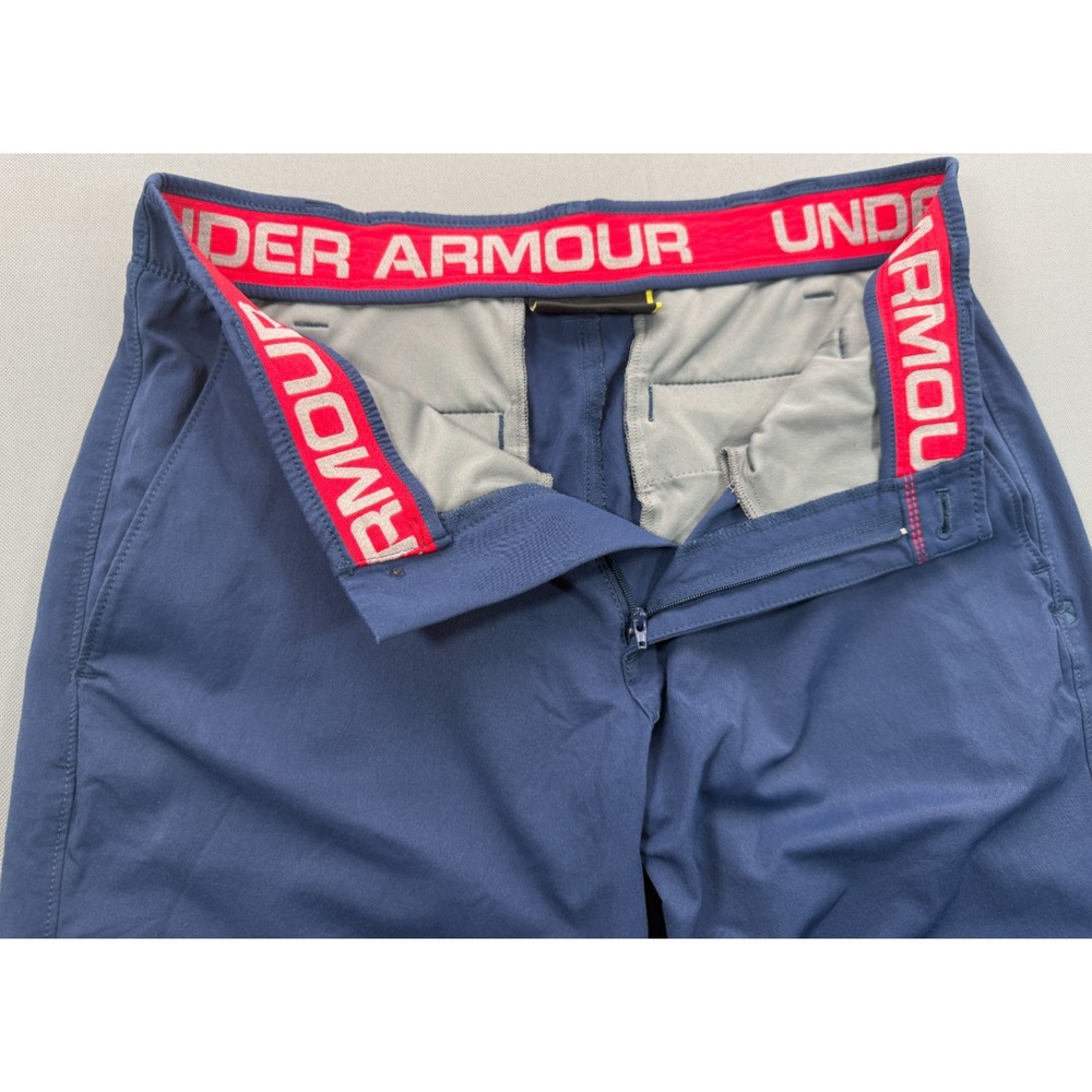 Under Armour Golf Shorts Navy Blue Stretch Performance Flat Front | Men's 32 - Picture 5 of 11